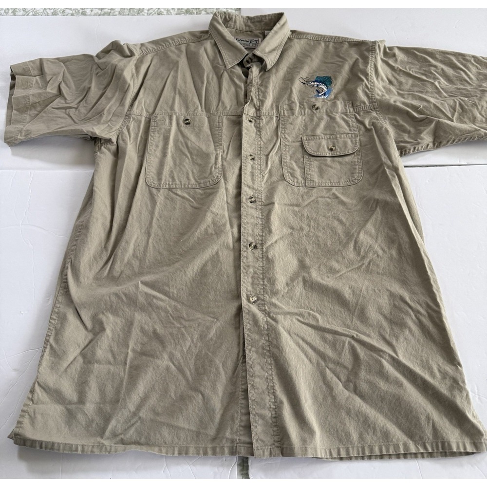 Bimini Bay Outfitters Shirt Cotton Men's Shirt XL Khaki Tan EUC